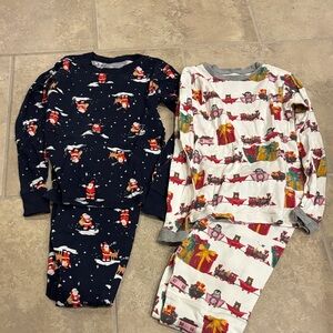 Old Navy Kids Pajama Set - Navy and White with Festive Prints